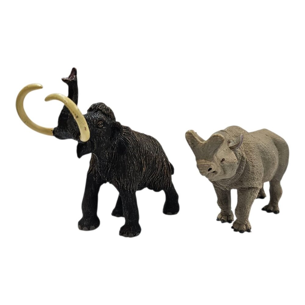 Safari Ltd Wooly Mammoth Megacerops Prehistoric World Figures Hand Painted Toys
